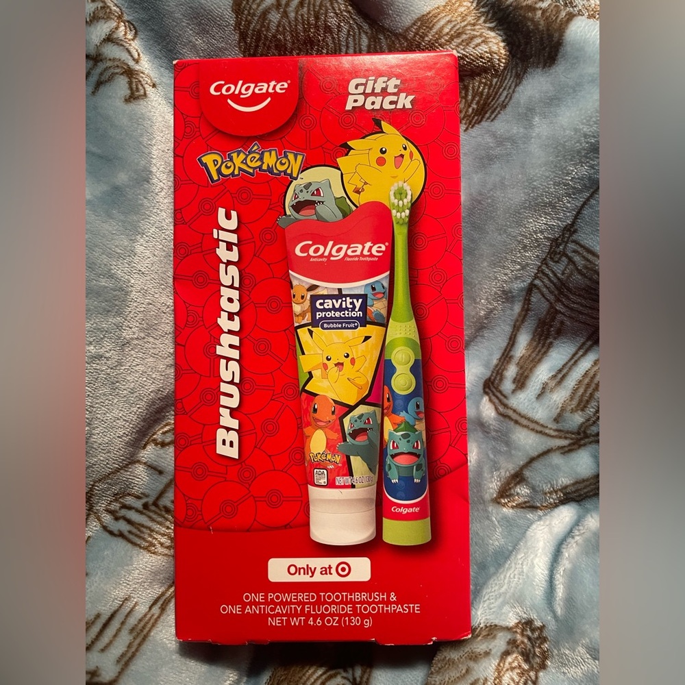 NIB Pokemon X Colgate Toothbrush and Toothpaste Gift Pack